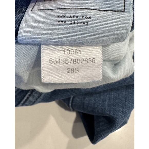 AYR Women’s The Pop Jeans Size 28S Short Ankle Frayed Hem Denim - Picture 9 of 10